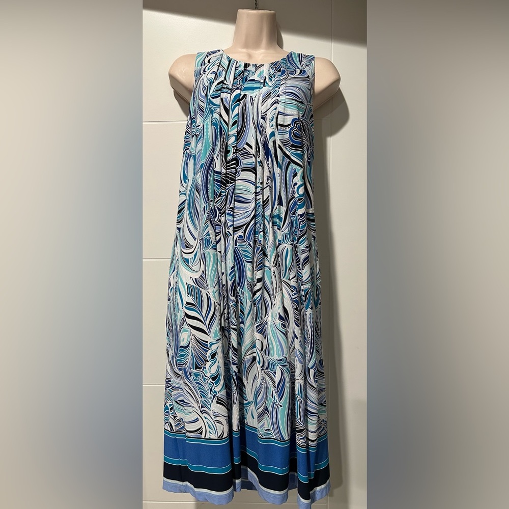 Blue and White Midi Dress